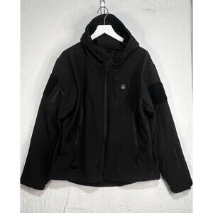 Dewbu Electric Heated Hooded Jacket Men's L Black Work Wear NO BATTERY